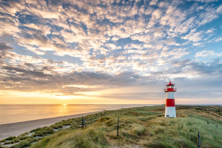 Red Lighthouse on the island of Sylt in North Frisia, Schleswig-
