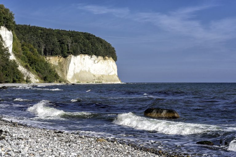 famous chalk cliffs on the coast of Rügen in Batlic Sea in Germany
